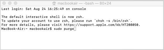 Mac sudo purge Befehl