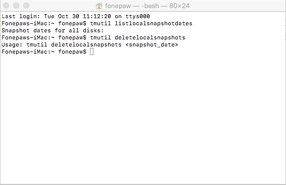 Time Machine-Backup mit Terminal verwalten