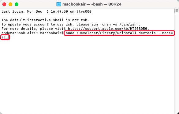 Dateien-Löschen-Befehl für alte Xcode Versionen