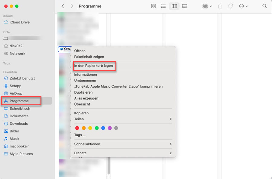 Xcode im Finder deinstallieren