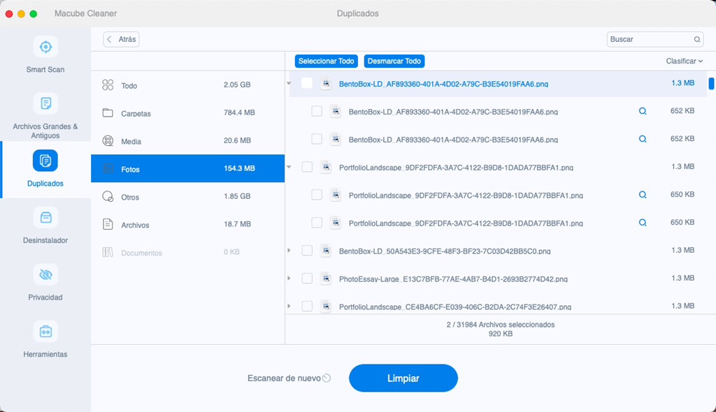 Limpiar las fotos duplicadas en Mac