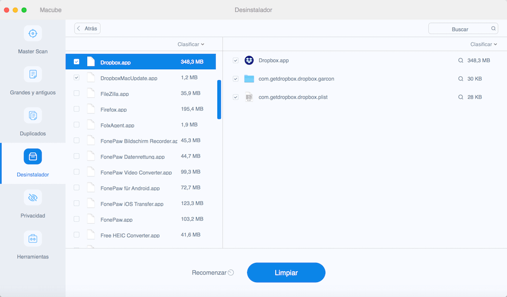 Desinstalar Dropbox en Mac