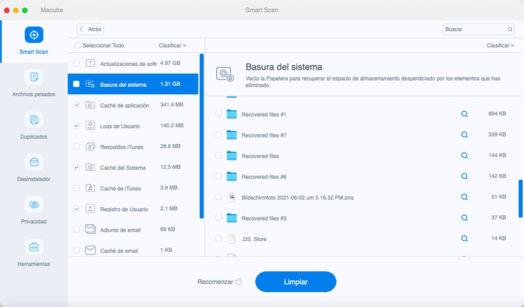 Limpiar los archivos basura en Mac