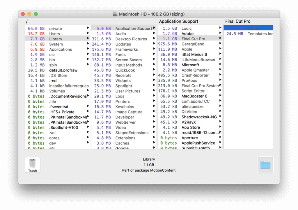 Interfaz de OmniDiskSweeper