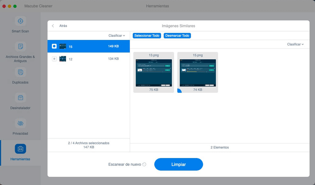 Herramienta para eliminar las imágenes similares