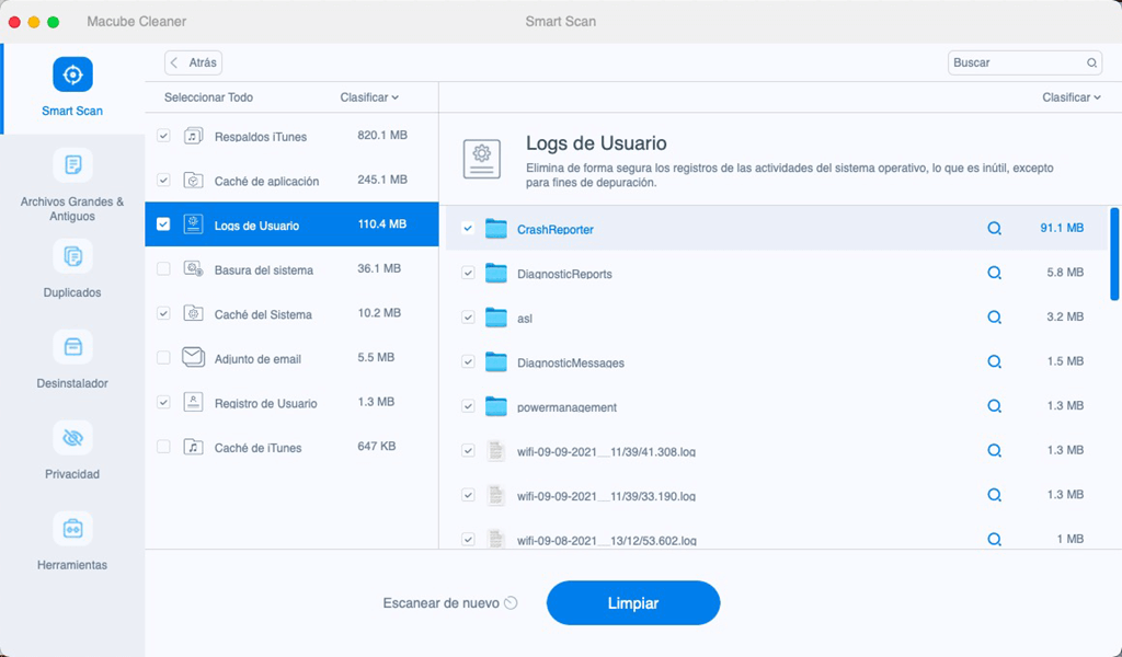 Borrar todo los archivos en Mac