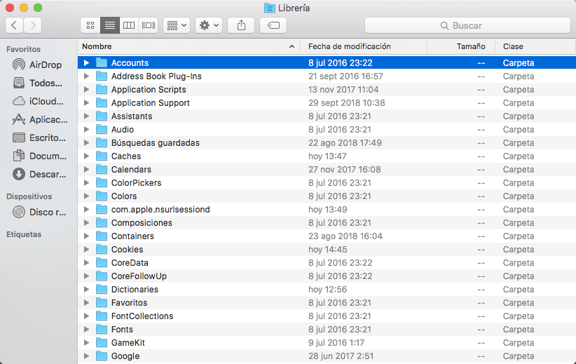 Buscar las aplicaciones en la biblioteca de Mac