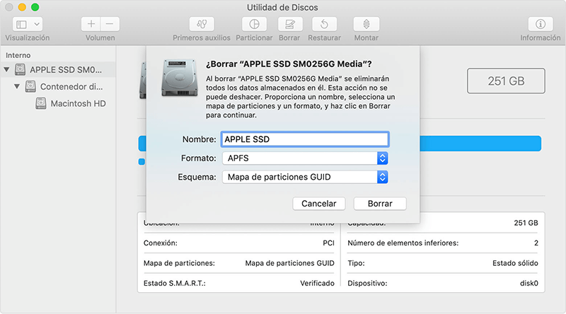 borrar todo el disco duro en Mac