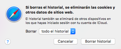 Limpiar el historial de Safari