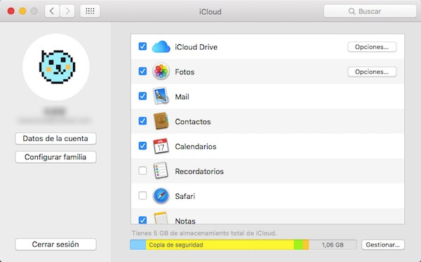 cerrar sesión de iCloud en Mac