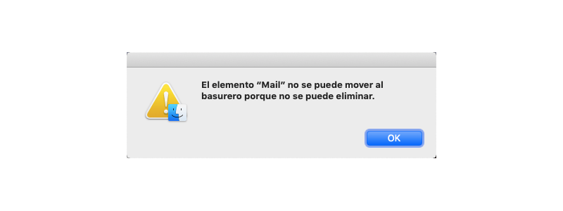 Elemento de Mail no se puede mover al basurero