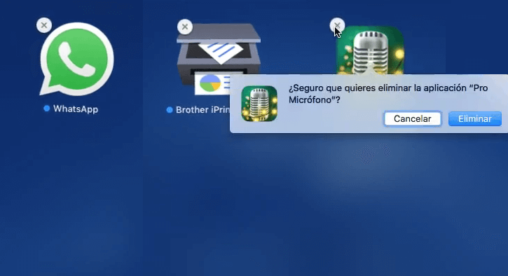Eliminar la aplicación en Mac
