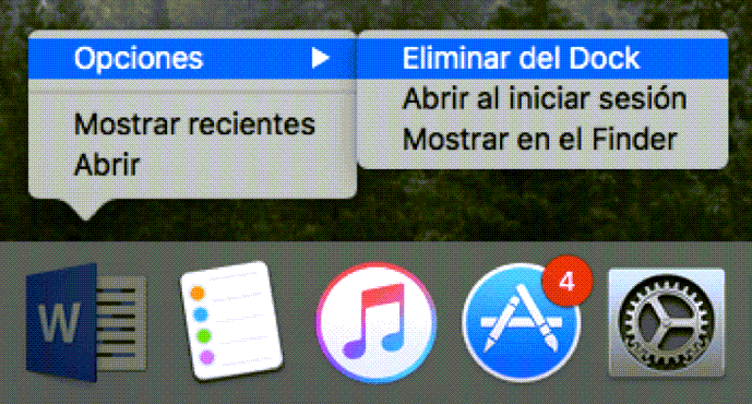 Eliminar Microsoft Office del Dock