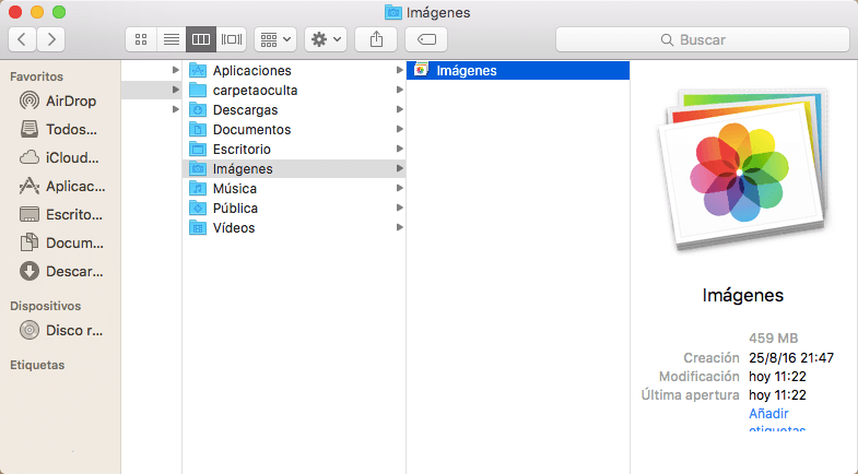 Eliminar las fotos en Mac