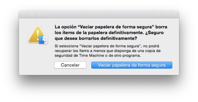 Vaciar la papelera de forma segura