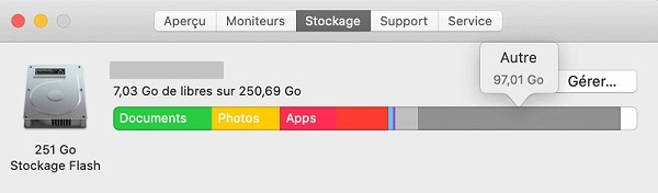 Le stockage Autre Mac