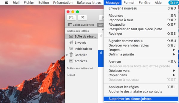 supprimer les pièces jointes de Mail sur mac