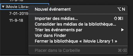 Placer événement dans la Corbeille sur Mac