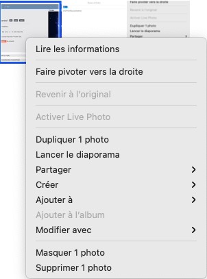 Supprimer une photo