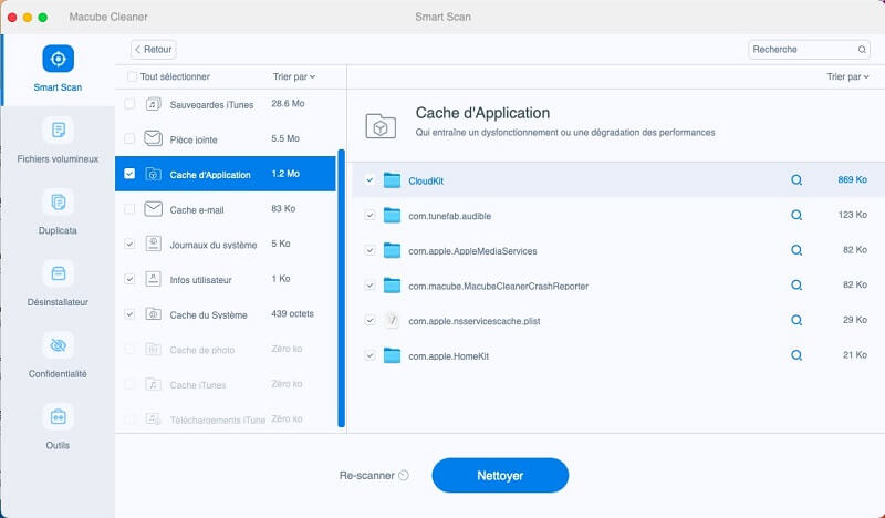 nettoyer des caches de votre Mac