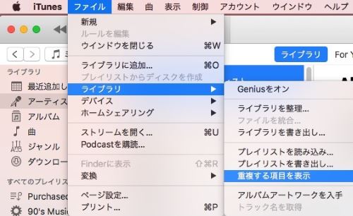 重複項目表示