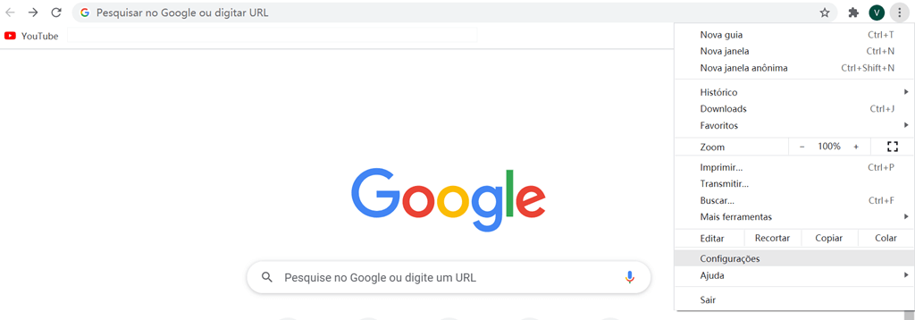 configuracoes do chrome