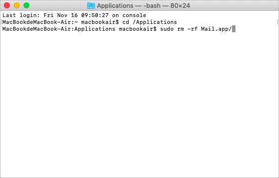 desinstalar Mail App no Mac