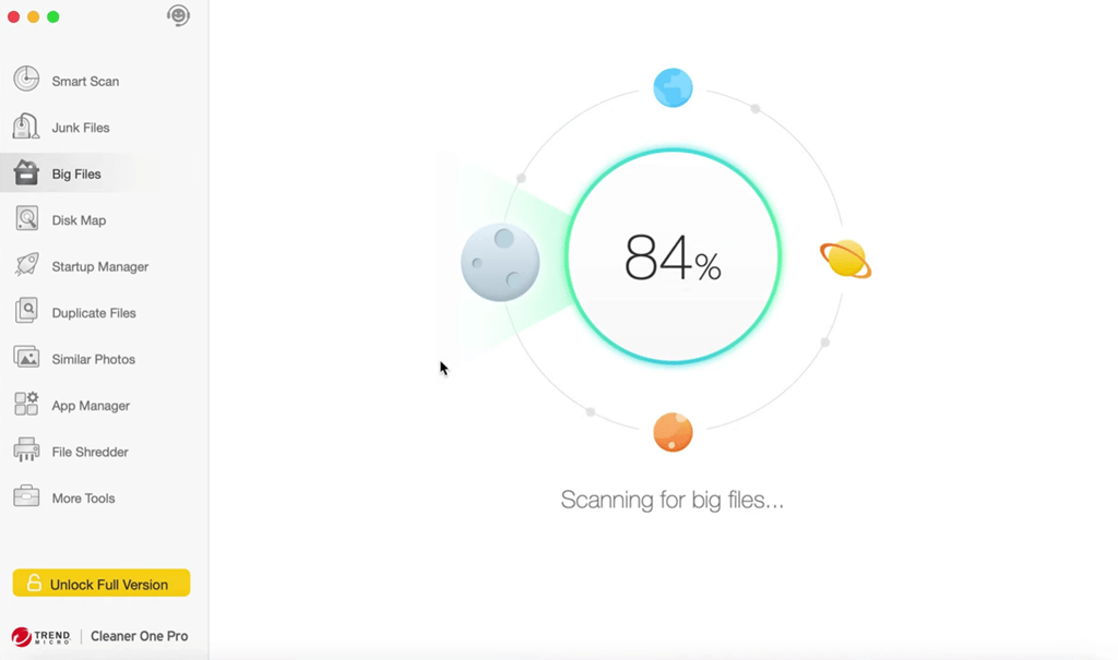 Interface do Cleaner One Pro