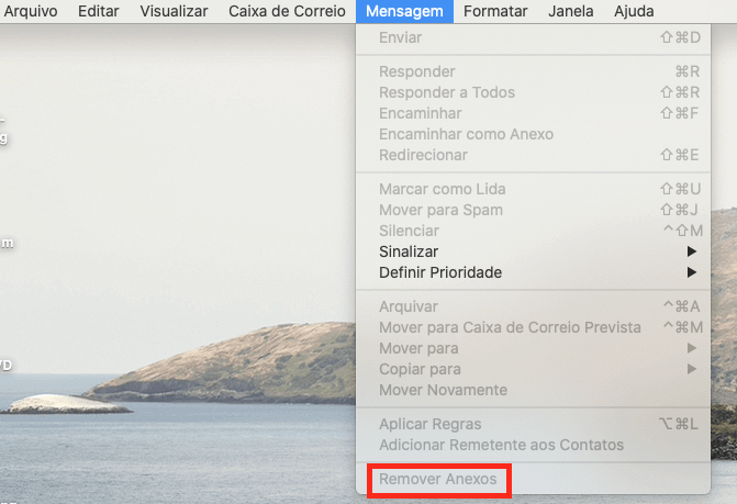 remover anexos no mail