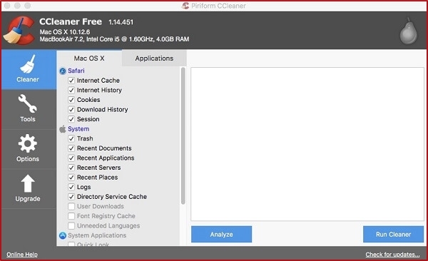 CCleaner 主介面