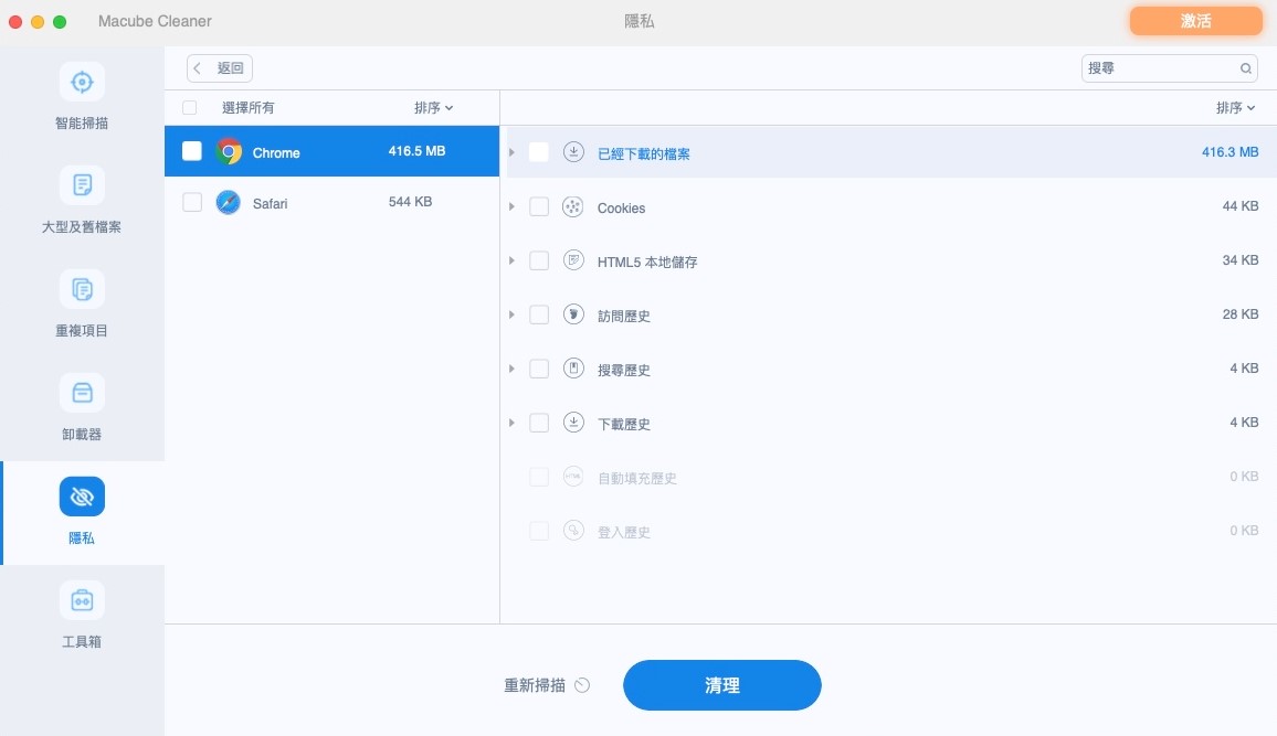 清除 Mac 瀏覽器歷史記錄  | 清理Mac 儲存空間「其他」