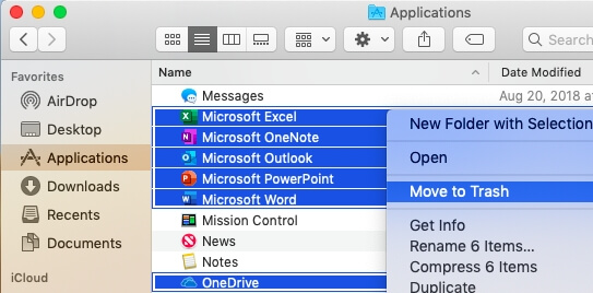 move MS Office to Trash | Completely Uninstall Microsoft 365 or Office Mac