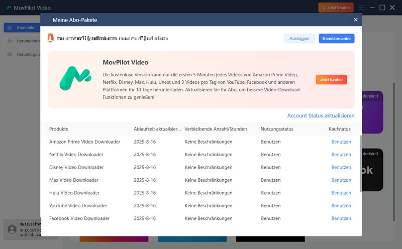 Kontostatus aktualisieren | Amazon Prime Videos auf dem Mac finden und herunterladen