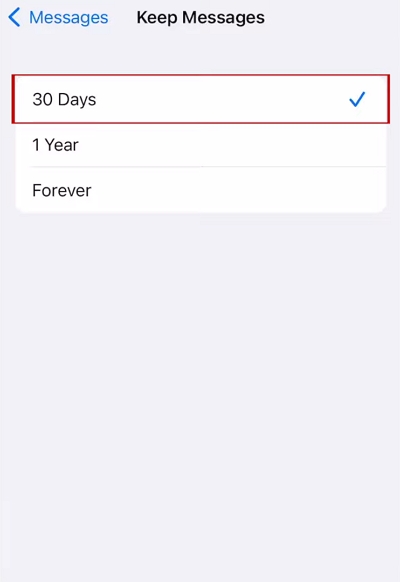 Manage Message Storage Duration step 3 | review large attachments