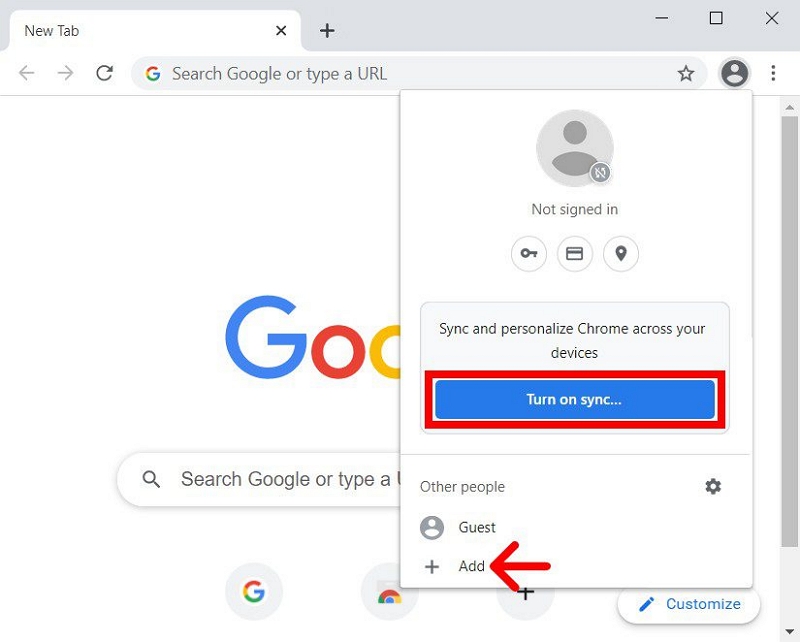 turn on sync | uninstall google on mac