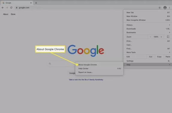 click About Google Chrome | Can't Watch Netflix Mac