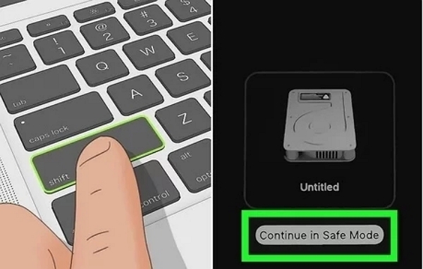 continue in safe mode | force quit unresponsive apps