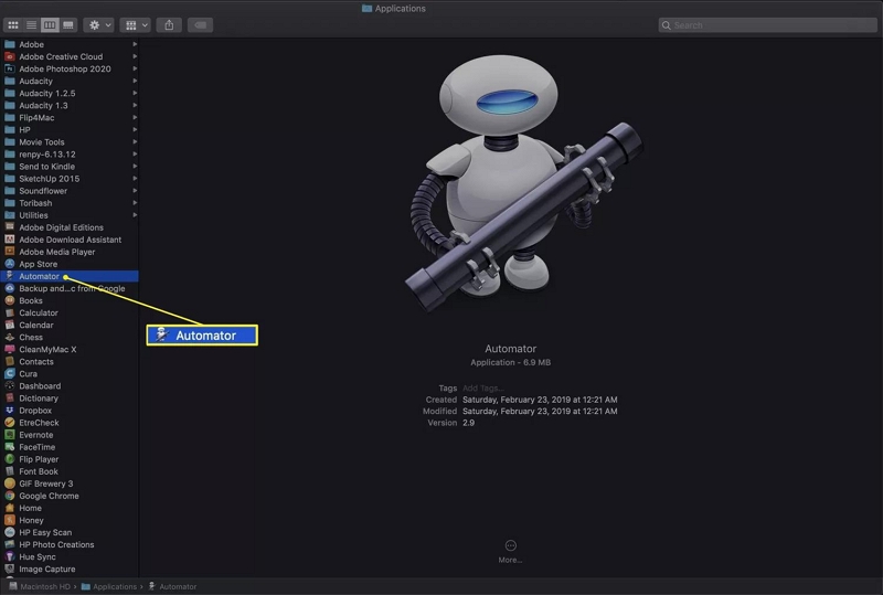 creating the workflow | clear downloads on mac