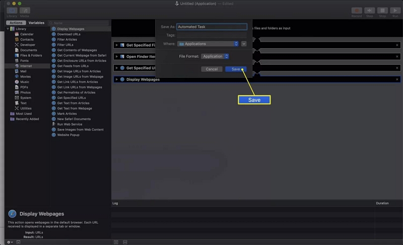 save the workflow | clear downloads on mac