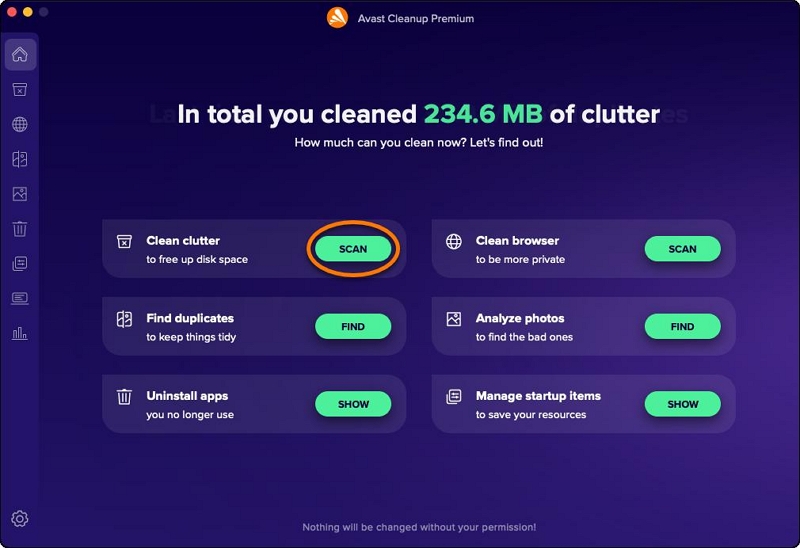 Software erscheint | Avast Cleanup für Mac