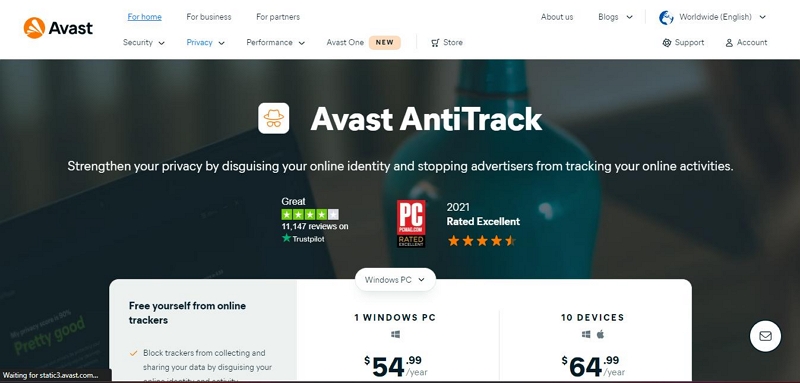 Avast AntiTrack | Acelere downloads no Mac