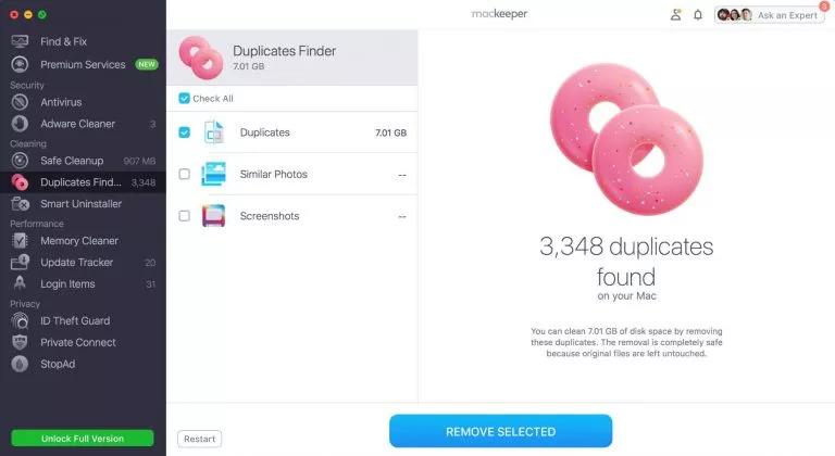 MacKeeper | Finder für doppelte Dateien