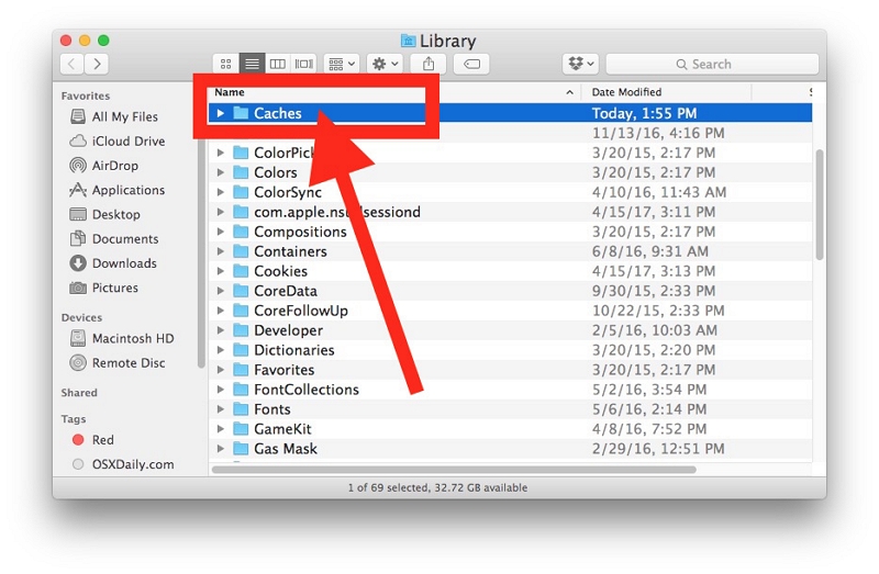 macOS System Cache | clear startup disk on mac