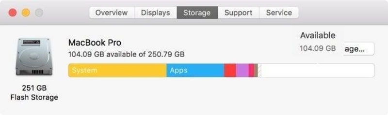 Via About This Mac | Clean Up Disk Space on Mac