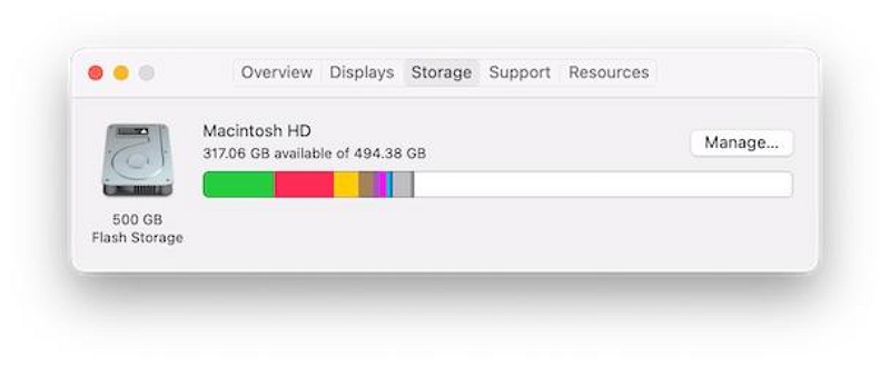 Available storage | Not Enough Space to Update Mac