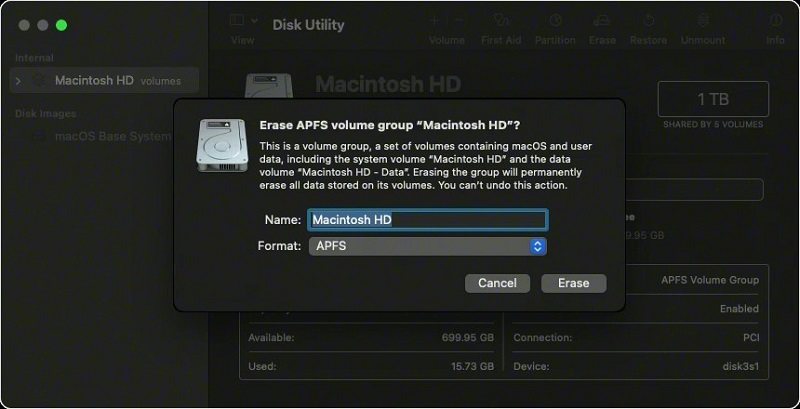 APFS or Mac OS Extended | The Disk Macintosh HD Can't be Unlocked