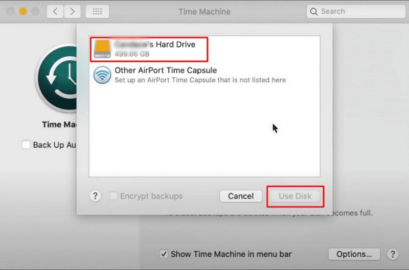select your external drive | The Disk Macintosh HD Can't be Unlocked
