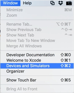 choose Devices and Simulators | Uninstall Xcode from Mac Completely