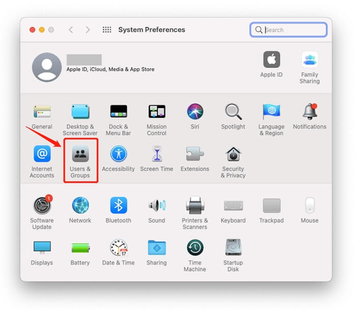 Выберите группы пользователей | Удаление других томов в контейнере на Mac