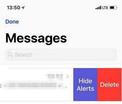 cliquez sur Supprimer | supprimer les messages iCloud